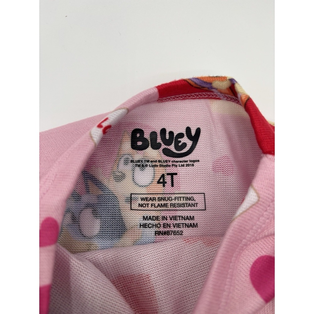 Bluey Valentines Day Pj Set Size 4T - Picture 2 of 2